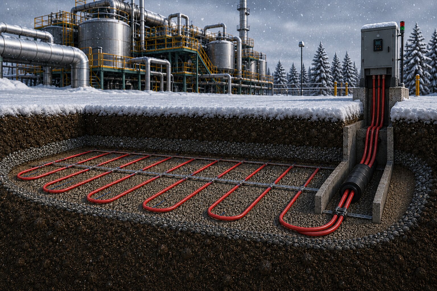 Industrial Ground Heating System Engineered for Harsh Winters